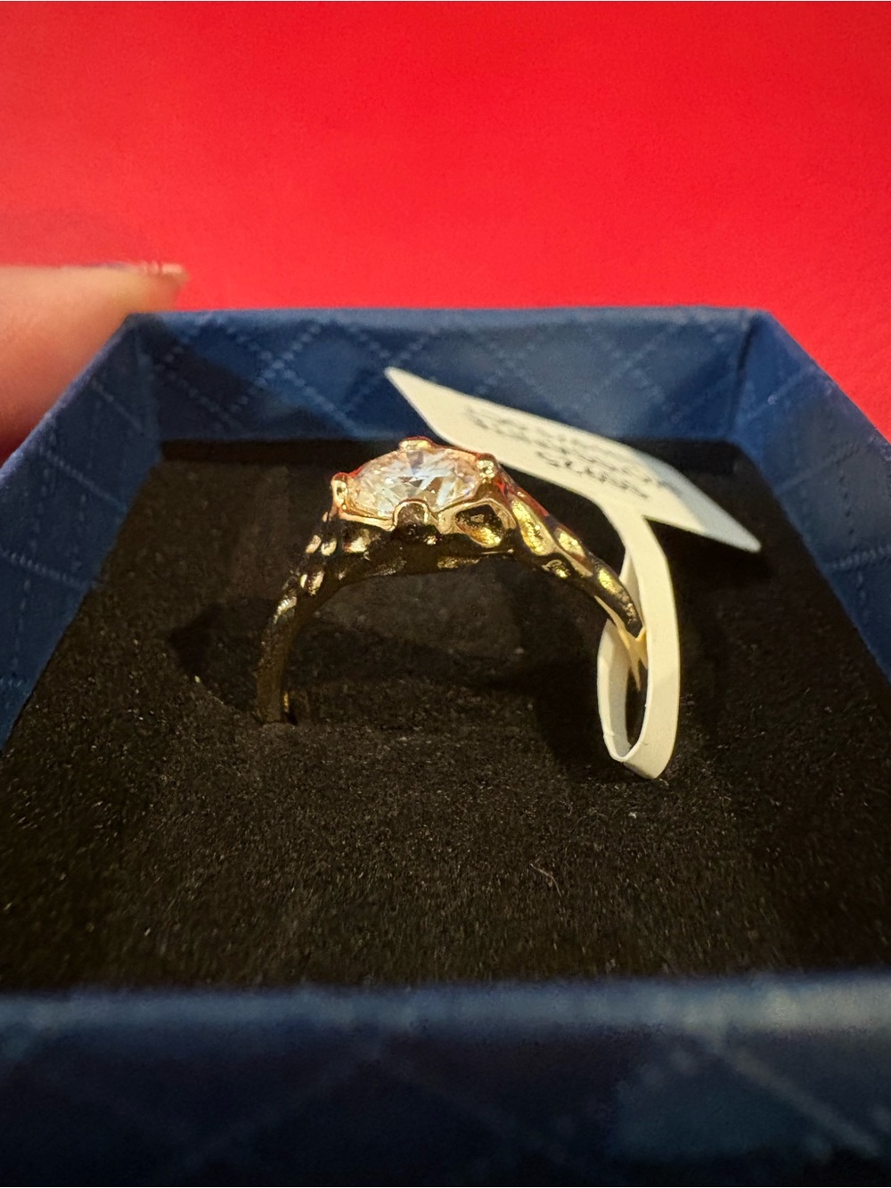 Gold-Tone Moissanite Ring in Clear 1 Carat Size 9 - Picture 5 of 5